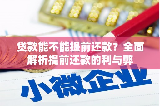 孟村贷款能不能提前还款？全面解析提前还款的利与弊