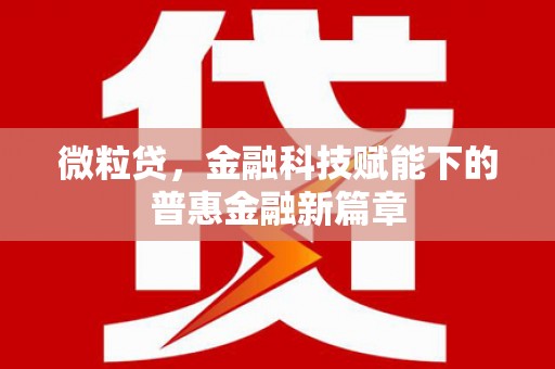 孟村微粒贷，金融科技赋能下的普惠金融新篇章