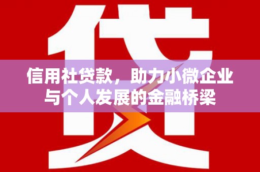孟村信用社贷款，助力小微企业与个人发展的金融桥梁