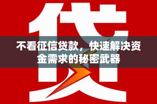 孟村不看征信贷款，快速解决资金需求的秘密武器