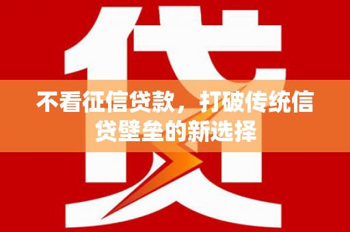 孟村不看征信贷款，打破传统信贷壁垒的新选择