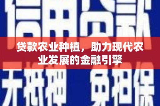 孟村贷款农业种植，助力现代农业发展的金融引擎
