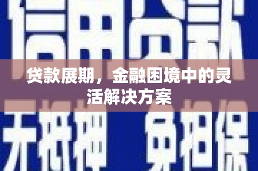 孟村贷款展期，金融困境中的灵活解决方案