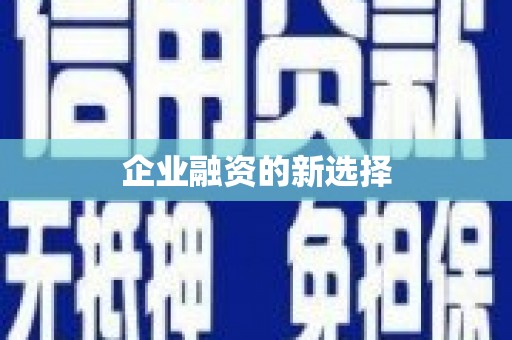 孟村企业融资的新选择