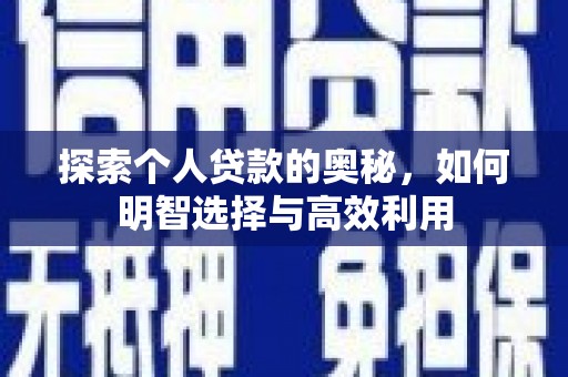 孟村探索个人贷款的奥秘，如何明智选择与高效利用