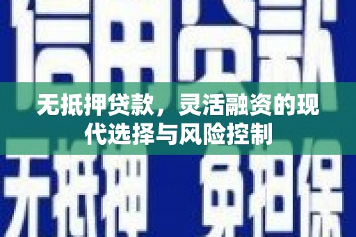 孟村无抵押贷款，灵活融资的现代选择与风险控制