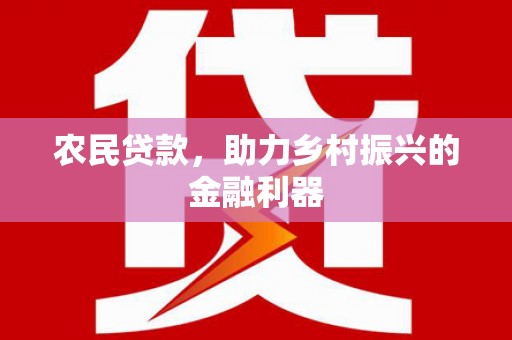 孟村农民贷款，助力乡村振兴的金融利器