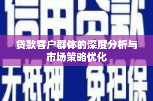 孟村贷款客户群体的深度分析与市场策略优化