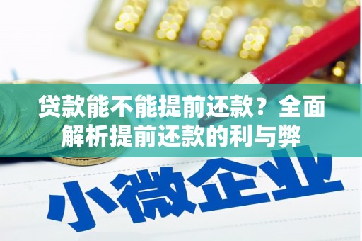 孟村贷款能不能提前还款？全面解析提前还款的利与弊