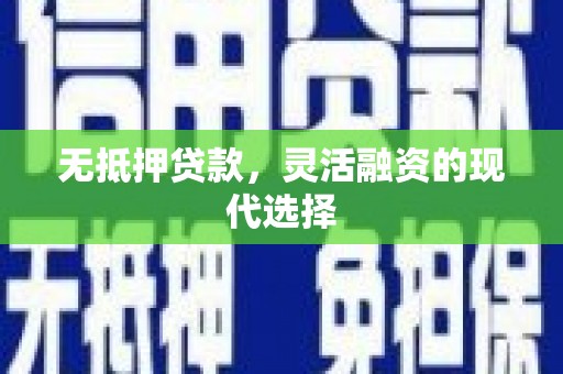 孟村无抵押贷款，灵活融资的现代选择