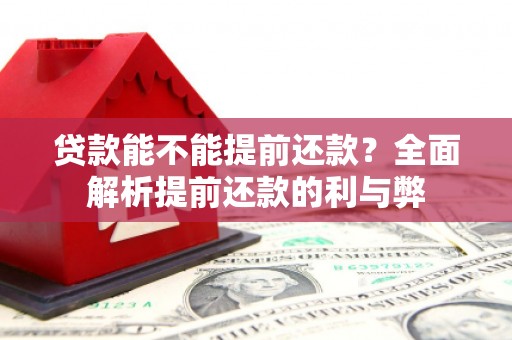 孟村贷款能不能提前还款？全面解析提前还款的利与弊