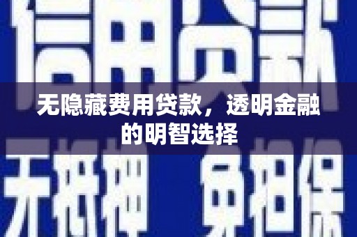 孟村无隐藏费用贷款，透明金融的明智选择