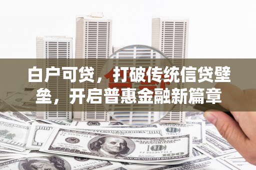 孟村白户可贷，打破传统信贷壁垒，开启普惠金融新篇章