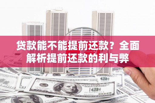孟村贷款能不能提前还款？全面解析提前还款的利与弊