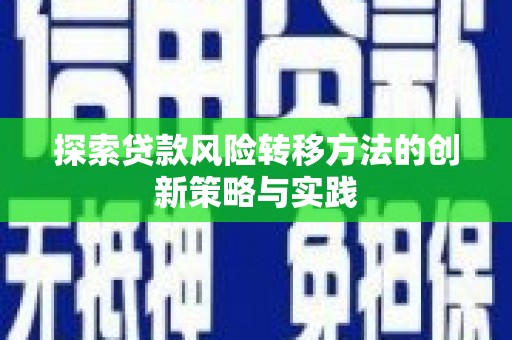 孟村探索贷款风险转移方法的创新策略与实践