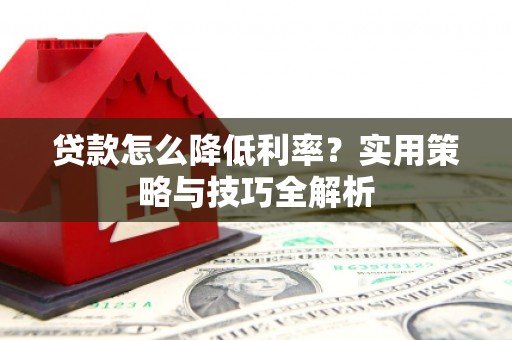 孟村贷款怎么降低利率？实用策略与技巧全解析